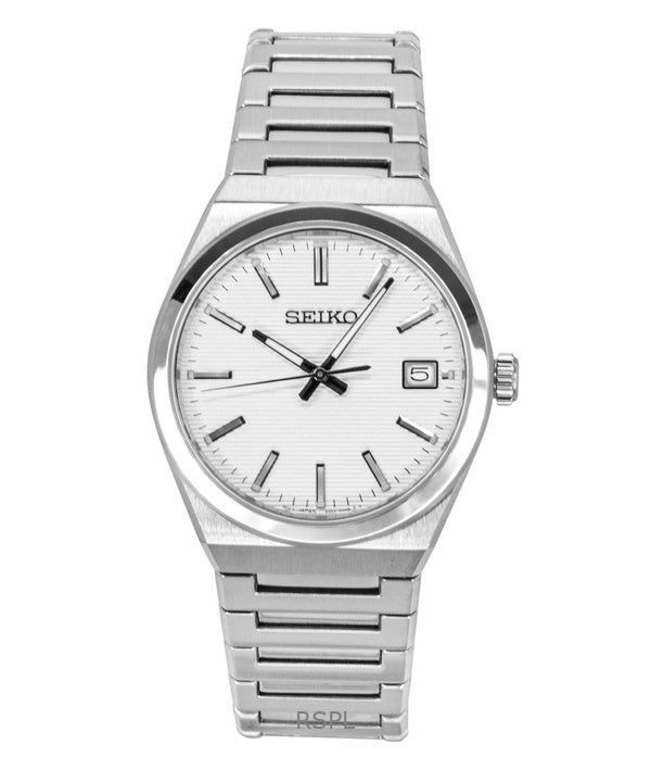 Orologio da uomo Seiko Conceptual in acciaio inossidabile con quadrante bianco al quarzo SUR553P1 100M