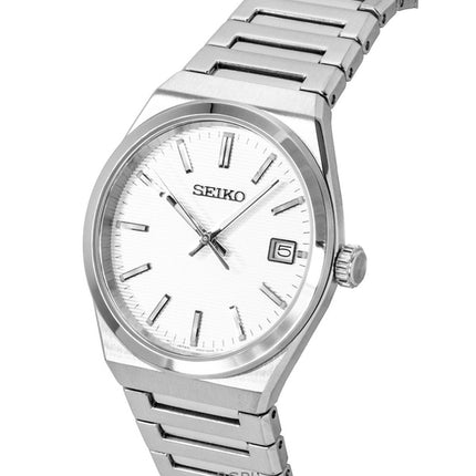 Orologio da uomo Seiko Conceptual in acciaio inossidabile con quadrante bianco al quarzo SUR553P1 100M