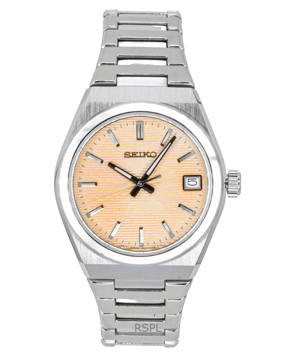 Orologio da donna Seiko Classic in acciaio inossidabile con quadrante color salmone, al quarzo SUR577P1, 100 m