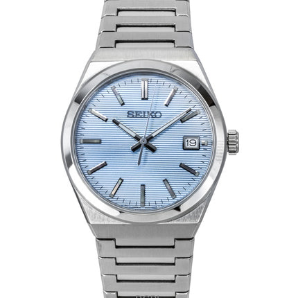 Orologio da uomo Seiko Classic in acciaio inossidabile con quadrante blu chiaro al quarzo SUR599P1 100M