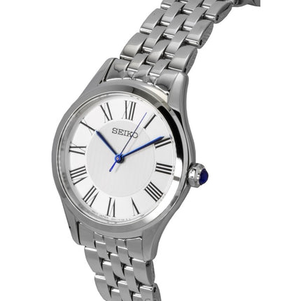 Orologio da donna Seiko Classic in acciaio inossidabile con quadrante argentato al quarzo SUR609P1