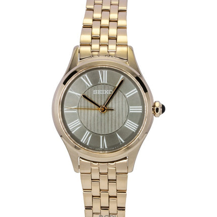 Orologio da donna Seiko Classic in acciaio inossidabile con quadrante grigio e cinturino al quarzo SUR614P1