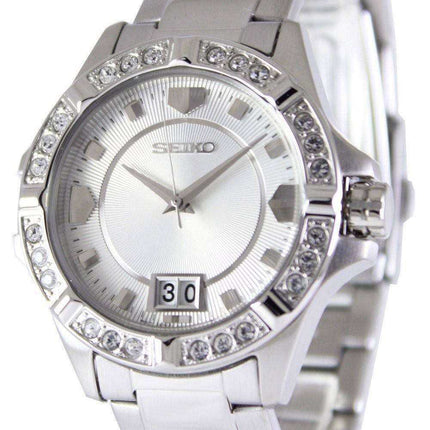 Seiko Quarzo Cristalli quadrante bianco SUR809 SUR809P1 SUR809P Orologio da donna