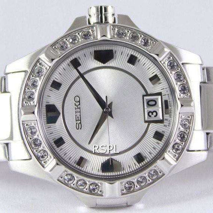 Seiko Quarzo Cristalli quadrante bianco SUR809 SUR809P1 SUR809P Orologio da donna