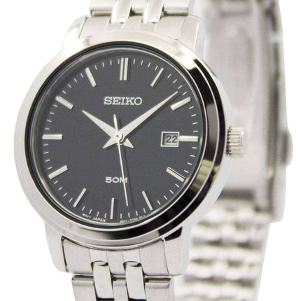 Orologio al quarzo Seiko al quarzo con quadrante nero in acciaio inossidabile SUR827 SUR827P1 SUR827P