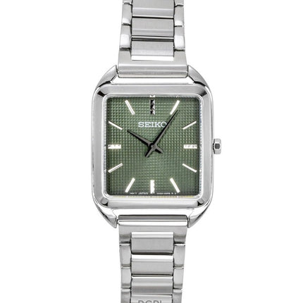 Orologio da donna Seiko Essentials in acciaio inossidabile con quadrante verde al quarzo SWR075P1