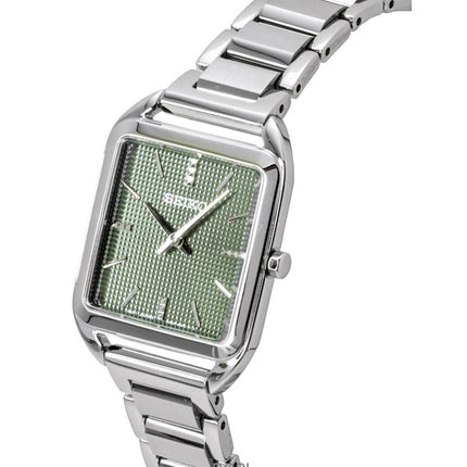 Orologio da donna Seiko Essentials in acciaio inossidabile con quadrante verde al quarzo SWR075P1