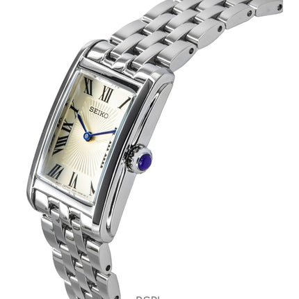 Orologio da donna Seiko Classic in acciaio inossidabile con quadrante bianco al quarzo SWR083P1