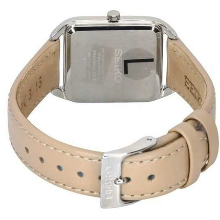 Orologio da donna Seiko Analogico Cinturino in pelle Quadrante beige Quarzo SWR089P1