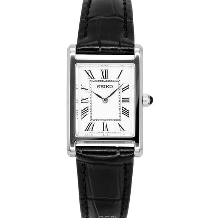 Orologio da donna Seiko Classic con cinturino in pelle e quadrante bianco al quarzo SWR107P1