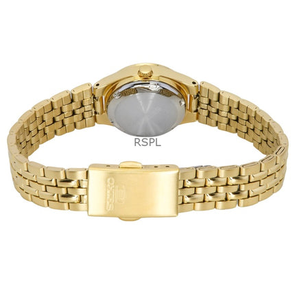 Orologio da donna Seiko 5 automatico in acciaio inossidabile color oro con quadrante dorato SYMK36K1