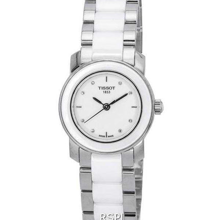Orologio da donna Tissot T-Trend Cera Crystal Accents quadrante bianco al quarzo T064.210.22.016.00 T0642102201600