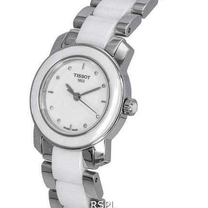 Orologio da donna Tissot T-Trend Cera Crystal Accents quadrante bianco al quarzo T064.210.22.016.00 T0642102201600