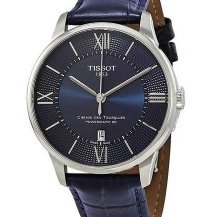 Orologio da uomo Tissot T-Classic Powermatic 80 Chemin Des Tourelles quadrante blu automatico T099.407.16.048.00 T0994071604800