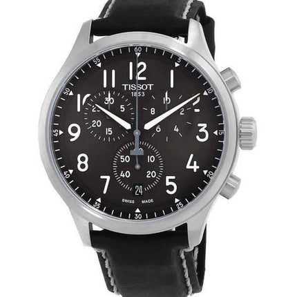 Orologio da uomo Tissot T-Sport Chrono XL cinturino in pelle quadrante antracite al quarzo T116.617.16.062.00 100M