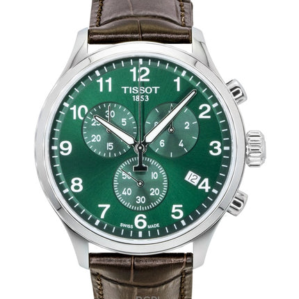 Orologio da uomo Tissot Chrono XL Classic Cronografo in acciaio inossidabile con quadrante verde al quarzo T116.617.16.092.00 100M