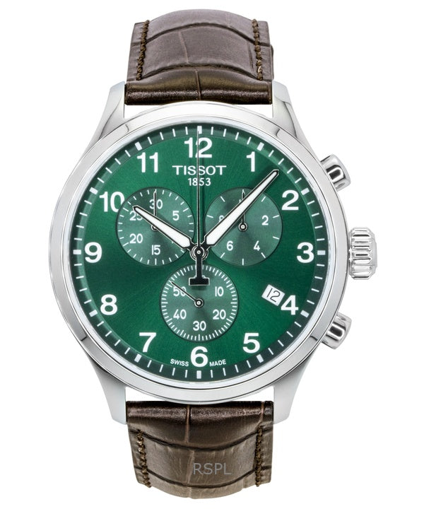 Orologio da uomo Tissot Chrono XL Classic Cronografo in acciaio inossidabile con quadrante verde al quarzo T116.617.16.092.00 100M