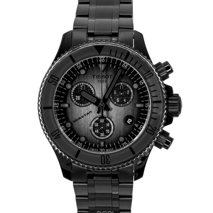 Orologio da uomo Tissot Seastar 1000 Chronograph Black Stainless Steel Black Dial Quartz Diver's T120.217.33.061.00 300M