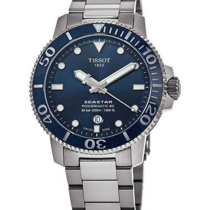 Orologio da uomo Tissot Seastar 1000 Professional Powermatic 80 quadrante blu Diver T120.407.11.041.03 T1204071104103 300M