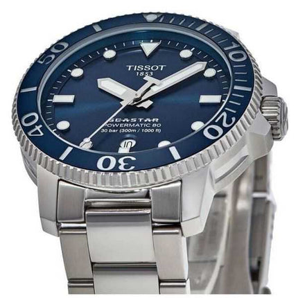 Orologio da uomo Tissot Seastar 1000 Professional Powermatic 80 quadrante blu Diver T120.407.11.041.03 T1204071104103 300M