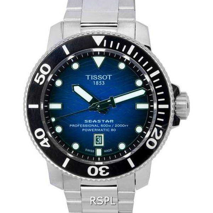 Orologio da uomo Tissot Seastar 2000 Professional Powermatic 80 quadrante blu Diver T120.607.11.041.01 T1206071104101 600M