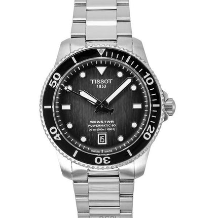 Orologio da uomo Tissot Seastar 1000 Powermatic 80 quadrante grigio automatico subacqueo T120.807.11.051.00 300M