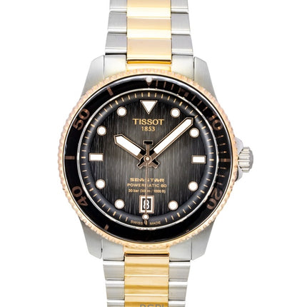 Tissot SeaStar 1000 Two Tone Stainless Steel Black Dial Automatic Diver's T120.807.22.051.01 300M Men's Watch