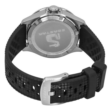 Orologio da uomo Tissot Seastar 1000 GMT con cinturino in gomma e quadrante nero al quarzo, subacqueo T120.852.17.051.00 300M