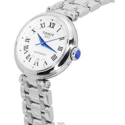 Orologio da donna Tissot T-Lady Bellissima in acciaio inossidabile con quadrante bianco automatico T126.207.11.013.00 T126207110