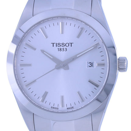Orologio da uomo Tissot T-Classic Gentleman quadrante argentato al quarzo T127.410.11.031.00 T1274101103100 100M