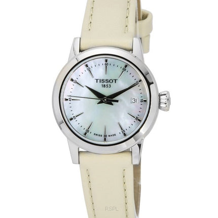 Tissot T-Classic Dream Lady cinturino in pelle quadrante argento quarzo T129.210.16.111.00 T1292101611100 orologio da donna