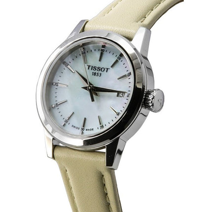 Tissot T-Classic Dream Lady cinturino in pelle quadrante argento quarzo T129.210.16.111.00 T1292101611100 orologio da donna