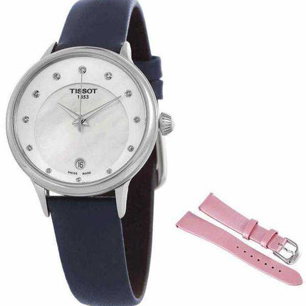 Orologio da donna Tissot T-Lady Odaci-T con accenti di diamanti Quadrante bianco in madreperla al quarzo T133.210.16.116.00 T133
