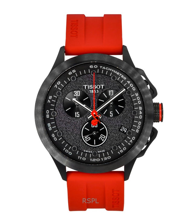 Tissot T-Race Vuelta Cronografo Cinturino in Silicone Quadrante Nero Quarzo T135.417.37.051.04 100M Orologio da Uomo