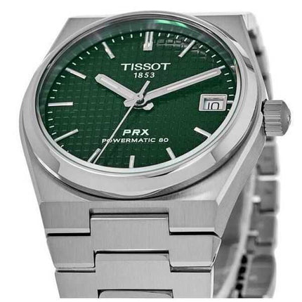 Tissot PRX T-Classic Powermatic 80 quadrante verde automatico T137.207.11.091.00 100M orologio unisex