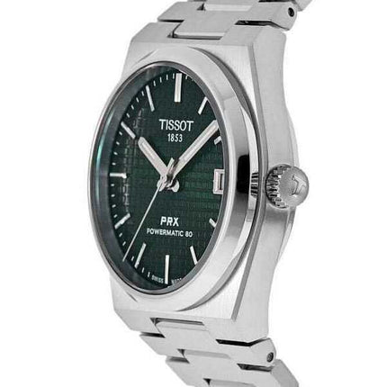 Tissot PRX T-Classic Powermatic 80 quadrante verde automatico T137.207.11.091.00 100M orologio unisex