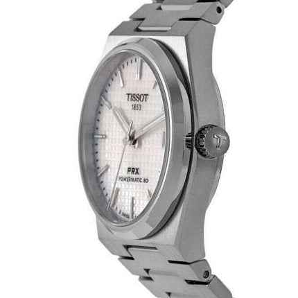 Tissot PRX T-Classic Powermatic 80 quadrante bianco madreperla automatico T137.207.11.111.00 100M orologio unisex