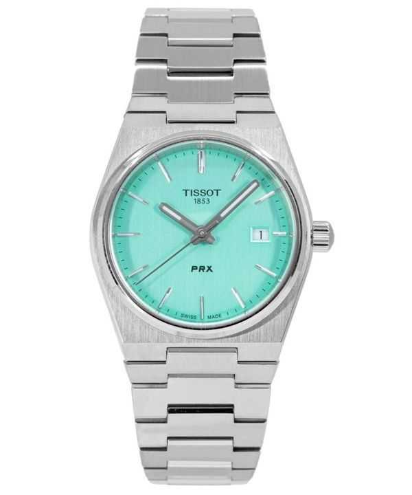 Orologio da donna Tissot T-Classic PRX in acciaio inossidabile con quadrante verde chiaro al quarzo T137.210.11.091.00 100M