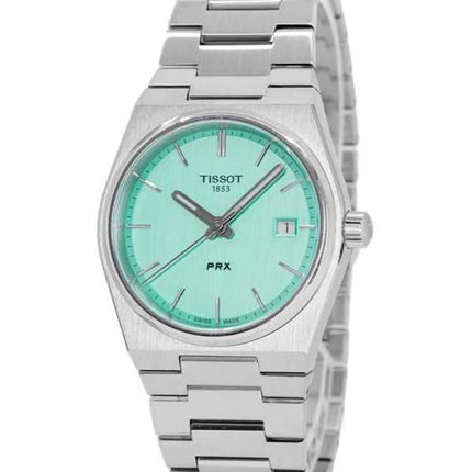 Orologio da donna Tissot T-Classic PRX in acciaio inossidabile con quadrante verde chiaro al quarzo T137.210.11.091.00 100M