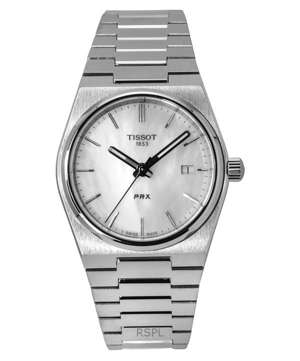 Orologio Tissot PRX Classic Contemporary in acciaio inossidabile con quadrante in madreperla bianca al quarzo T137.210.11.111.00 100M unisex