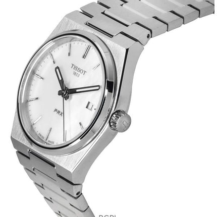 Orologio Tissot PRX Classic Contemporary in acciaio inossidabile con quadrante in madreperla bianca al quarzo T137.210.11.111.00 100M unisex
