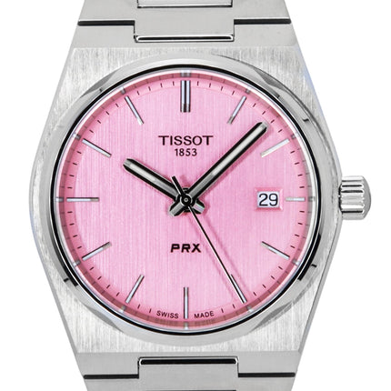 Orologio da donna Tissot PRX in acciaio inossidabile con quadrante rosa al quarzo T137.210.11.331.00 100M