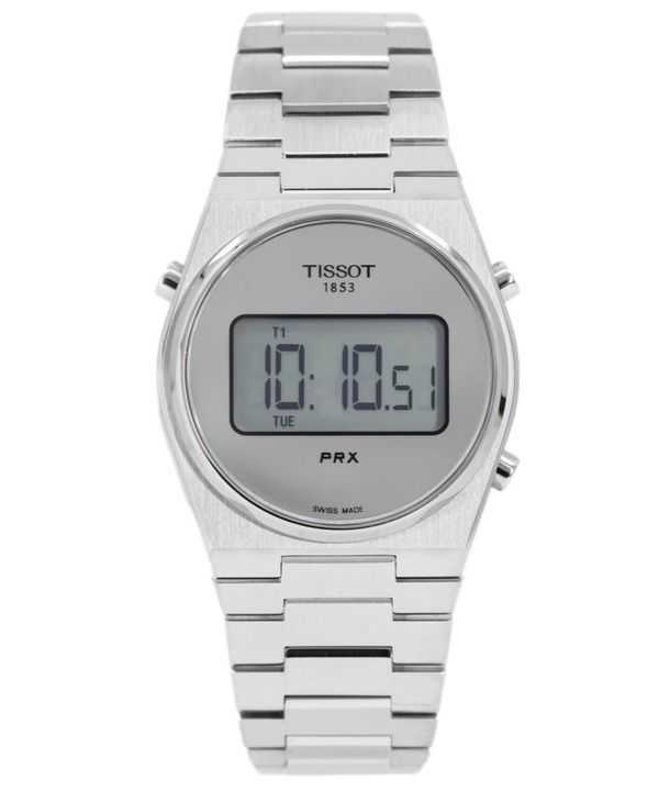 Orologio Tissot T-Classic PRX Digital in acciaio inossidabile con quadrante a specchio argentato al quarzo T137.263.11.030.00 10