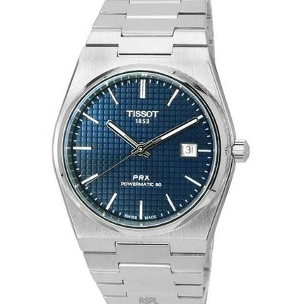 Orologio da uomo Tissot PRX T-Classic Powermatic 80 in acciaio inossidabile con quadrante blu automatico T137.407.11.041.00 T137