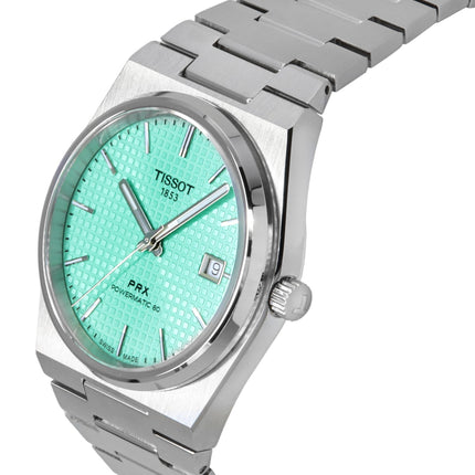 Orologio da uomo Tissot PRX Powermatic 80 in acciaio inossidabile con quadrante verde chiaro automatico T137.407.11.091.01 100M