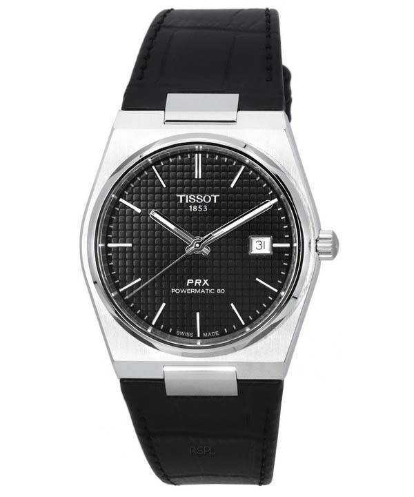 Orologio da uomo Tissot PRX T-Classic Powermatic 80 quadrante nero T137.407.16.051.00 T1374071605100 100M
