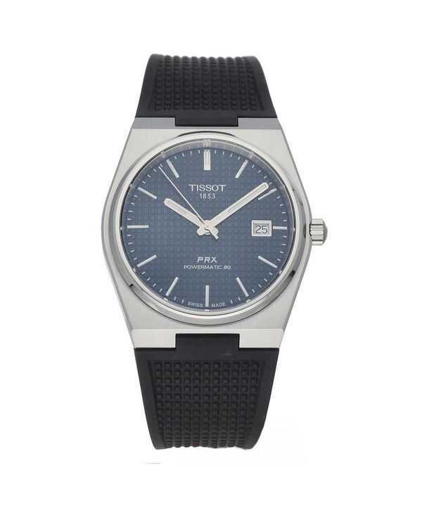 Orologio da uomo Tissot PRX T-Classic Powermatic 80 cinturino in gomma quadrante blu automatico T137.407.17.041.00 100M
