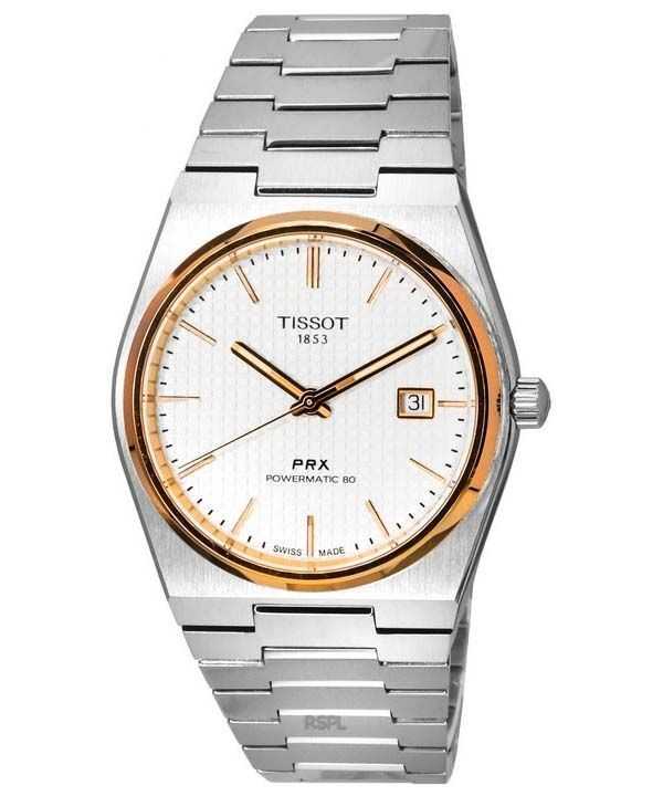 Orologio da uomo Tissot PRX T-Classic Powermatic 80 quadrante argento T137.407.21.031.00 T1374072103100 100M
