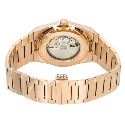 Orologio da uomo Tissot PRX in acciaio inossidabile con quadrante blu e oro rosa, automatico, T137.407.33.041.00, 100 m