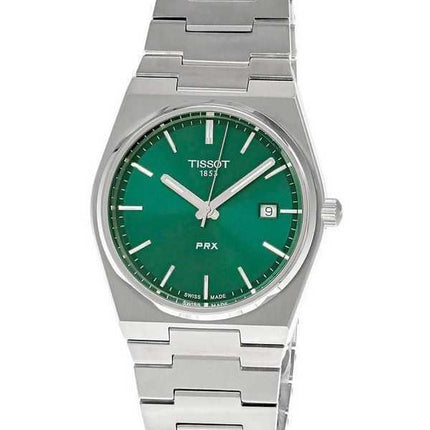 Orologio da uomo Tissot T-Classic PRX in acciaio inossidabile quadrante verde al quarzo T137.410.11.091.00 100M